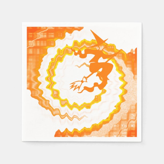 Lusande orange, häxtrollformel Halloween Pappersservett (Framsidan)