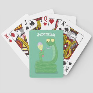 Lusande orm av grönt med maraca tecknad casinokort