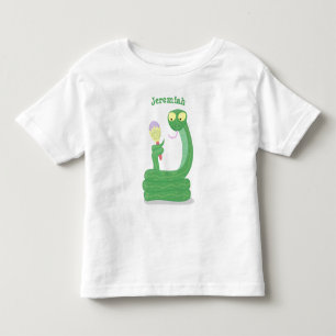 Lusande orm av grönt med maraca tecknad t shirt