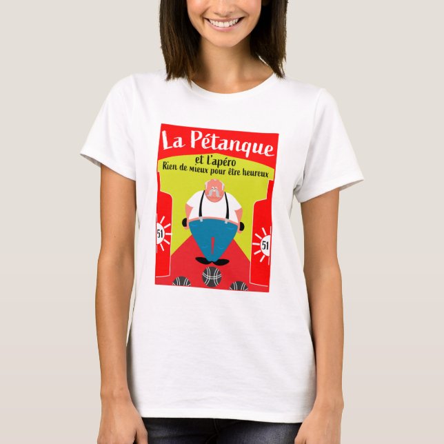 Lusande Pétanque-gåvor T-Shirt (Framsida)