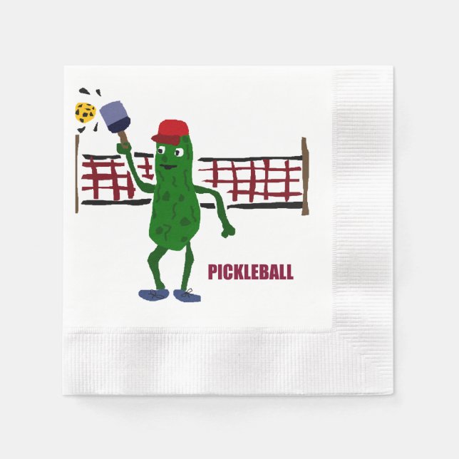 Lusande Pickle-uppspelning Pickleball Art Design Pappersservett (Framsidan)