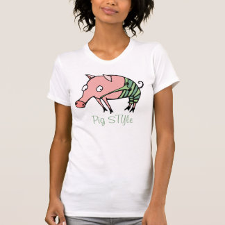 Lusande piggie i gris Stil i byxor T-shirt