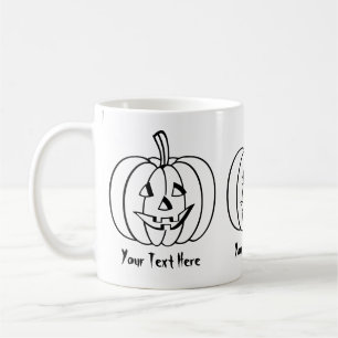 Lusande pumpa med utklippt ansikte halloween kaffemugg