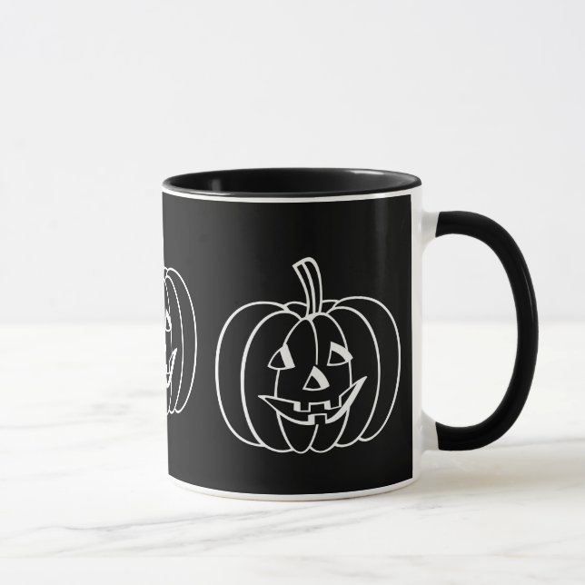 Lusande pumpa med utklippt ansikte halloween mugg (Höger)
