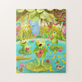 Lusande singing Frog Band Puzzle Pussel