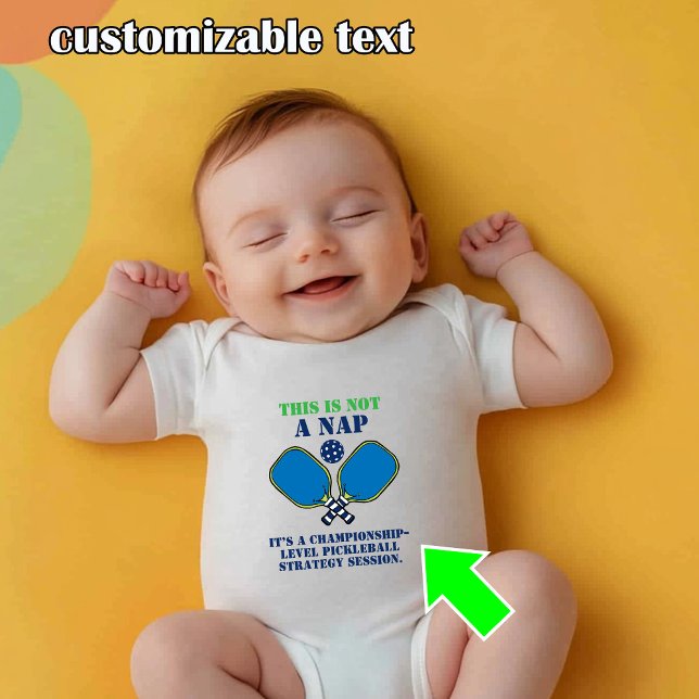 Lusande sovande baby-pickleball t shirt (Funny pickleball baby t shirt with customizable text)