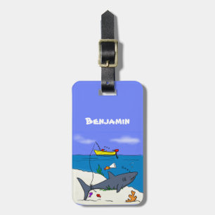 Lusande sovhaj och tecknad bagagebricka