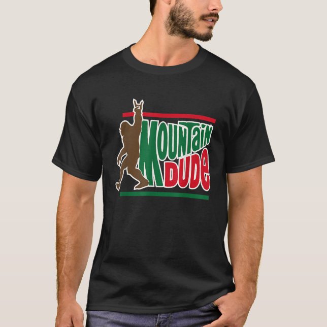 Lusande stor fot Sasquatch Hiking T Shirt (Framsida)