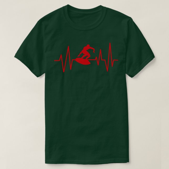 Lusande surfing Surfing Wave Heartslag T Shirt (Design framsida)
