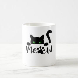 Lusande svart katt kaffemugg