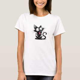 Lusande, svart katt t shirt