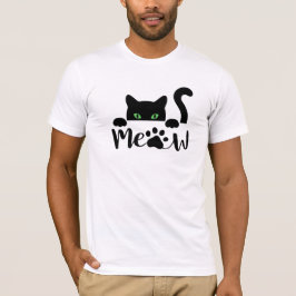 Lusande svart katt t shirt