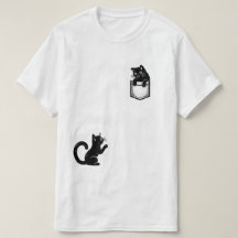 Lusande svart katt t-shirt