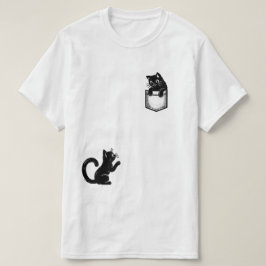 Lusande svart katt t-shirt