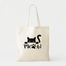 Lusande svart katt tygkasse