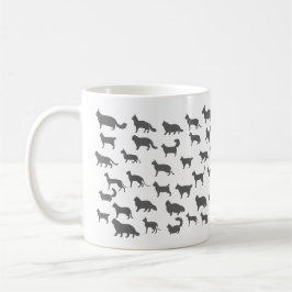 Lusande tecknad silhouettes kaffemugg