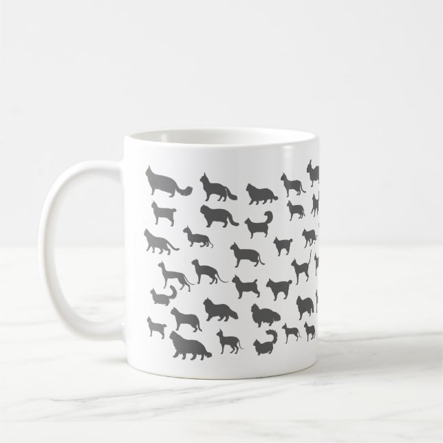 Lusande tecknad silhouettes kaffemugg (Vänster)