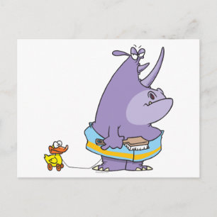 Lusande tubbytid, rhino tecknad vykort