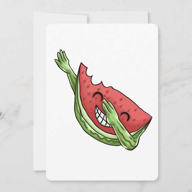 Lusande vattenmelon inbjudningar (Framsida)