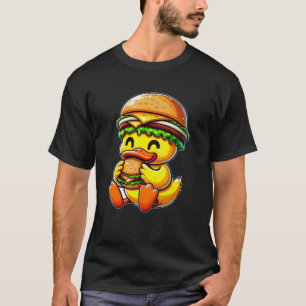 Lusare anka hamburger snabbmatsburgare t shirt