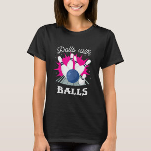 Lusartade dockor med Bollar Girls Bowling T Shirt