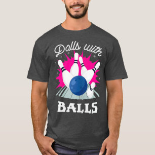Lusartade dockor med Bollar Girls Bowling T Shirt