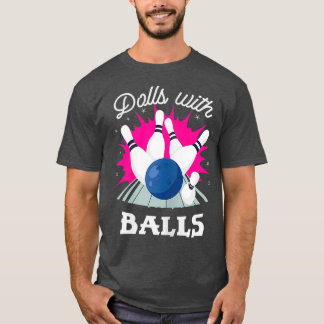 Lusartade dockor med Bollar Girls Bowling T Shirt