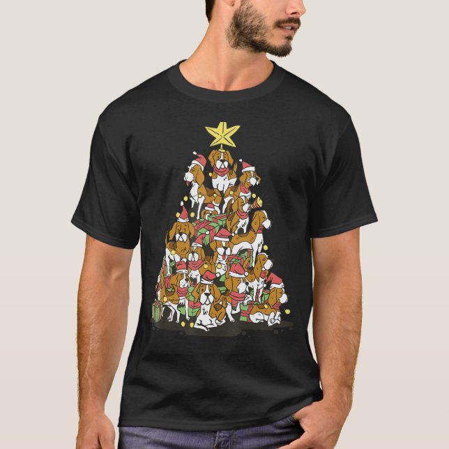 Lusbeagle Julgran för beagle-hundälskare T Shirt (Framsida)
