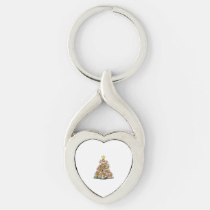 Lusbeagle Julgran för beagle-hundälskare Twisted Heart Silverfärgad Nyckelring