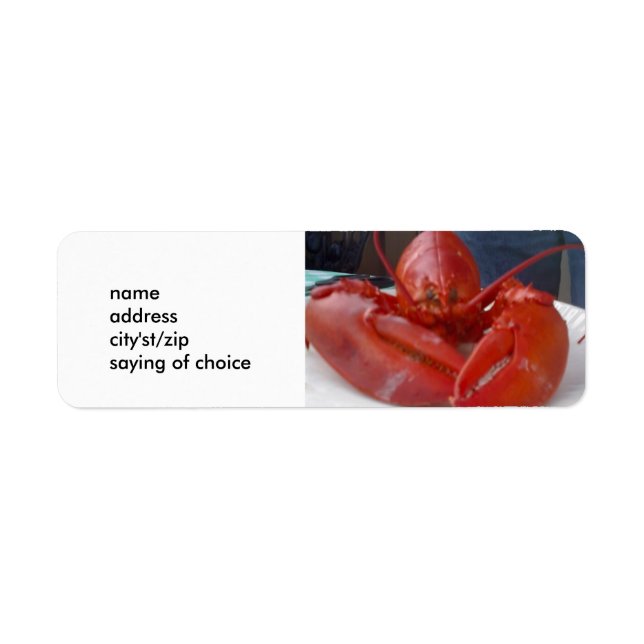 LUSCIÖS LOBSTER-MÄRKNING RETURADRESS ETIKETT (Framsidan)