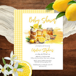 Luscious Lemon Cake Ginger Tea Baby Shower Inbjudningar