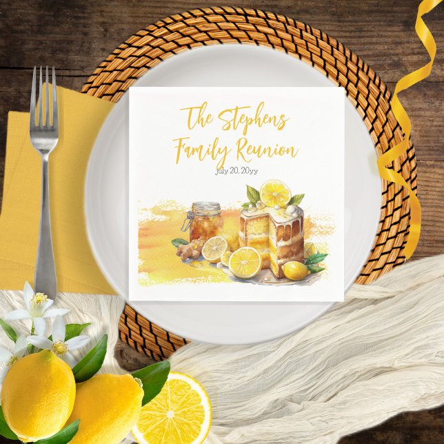 Luscious Lemon Cake Ginger Tea Family Reunion Pappersservett (Skapare uppladdad)