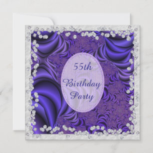 Luscious Lilac & Diamonds 55:e Födelsedagsfesten Inbjudningar