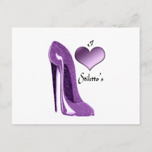 Luscious Lilac Stiletto Shoe och 3D Heart Vykort