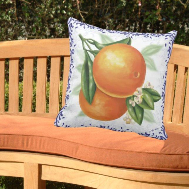Luscious Oranges Toile Pillow Kudde (Skapare uppladdad)