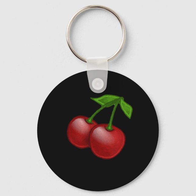 Luscious Retro Cherries Nyckelring (Framsida)