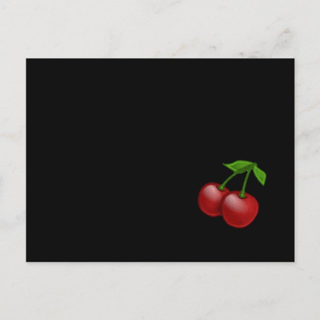 Luscious Retro Cherries Vykort (Framsida)