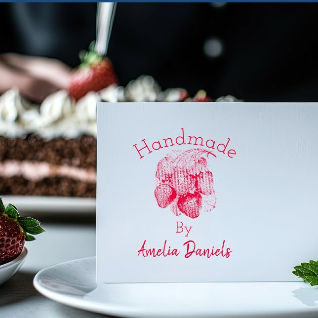 Luscious Summer Strawberry Rubber Frimärke Självfärgande Stämpel (Skapare uppladdad)