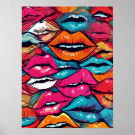 Luscious Women Lovemaking Läppar: Warhol's Artistr Poster