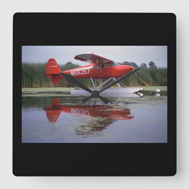 Luscombe 8A, 1940, Oshkosh_Classic flyg Fyrkantig Klocka (Framsida)