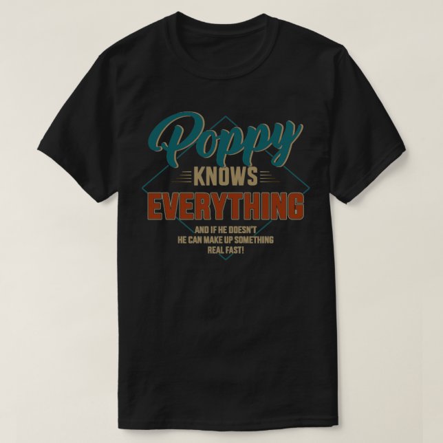 Lusen poppy vet allt för morfar och fader t shirt (Design framsida)