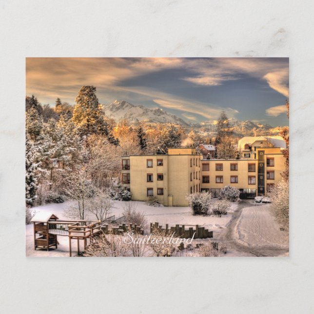 Luserne Schweiz Mount Pilatus HDR-fotografi Vykort (Framsida)