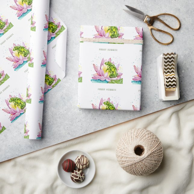 Lusgroda på lotus presentpapper (Hantverk)