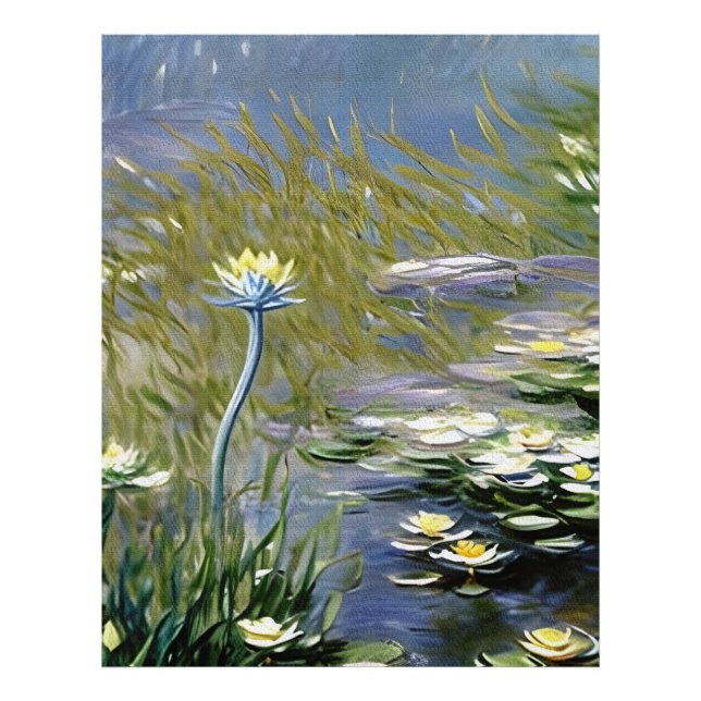 Lush Agapanthus Flowers vid Giverny Fototryck (Framsidan)