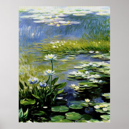Lush Agapanthus Flowers vid Giverny Poster