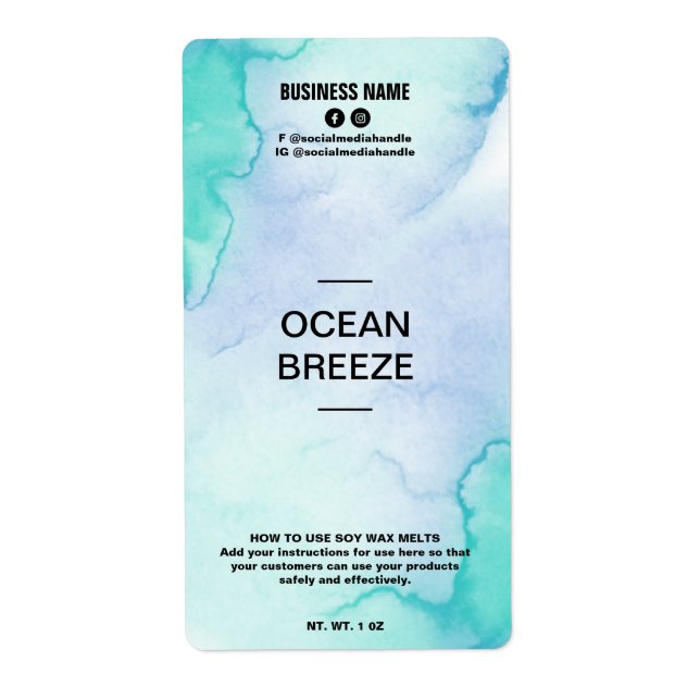 Lush Bläck Blue Soy Vax Melt Labels Fraktsedel (Framsidan)