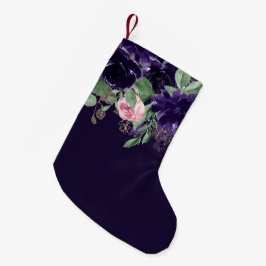 Lush-Blommar | Lila och Rosa ros Blommigt Bouquet Liten Julstrumpa