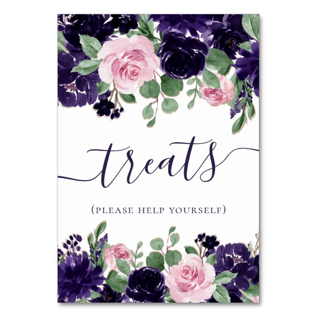 Lush-Blommar | Lila och Rosa ros Bordsnummer (Framsidan)