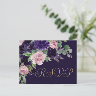 Lush-Blommar Lila och Rosa ros Entree OSA Vykort