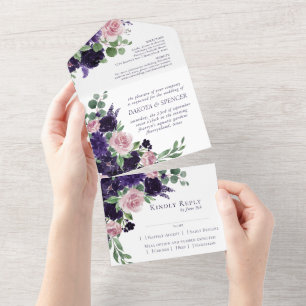 Lush-Blommar Lila Rosa Blommigt Bröllop Entree